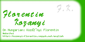 florentin kozanyi business card